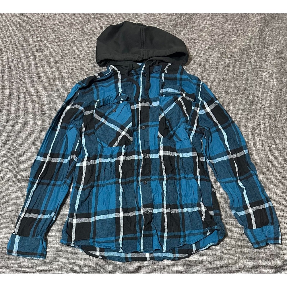 No Boundaries Men's‎ L (42-44) Plaid Long Sleeve Sweater Shirt